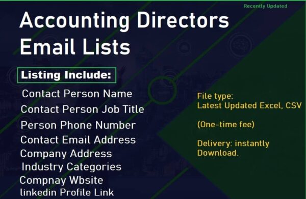 Accounting Directors Email list management Lists Trial