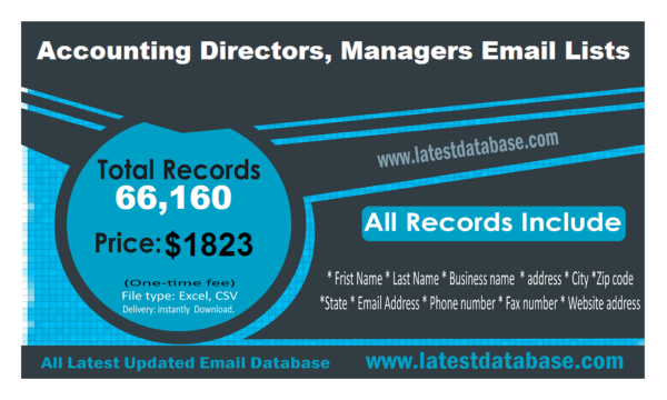 Accounting Directors, Managers Email list management Lists