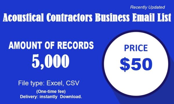 Acoustical Contractors Email list management