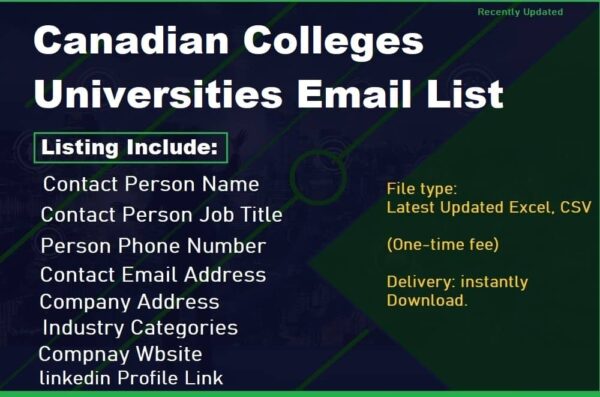 Canadian Colleges Universities Email list management List