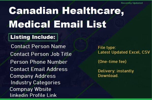 Canadian Healthcare, Medical Email list management List