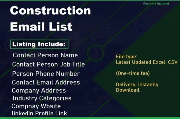 Construction Email list management List