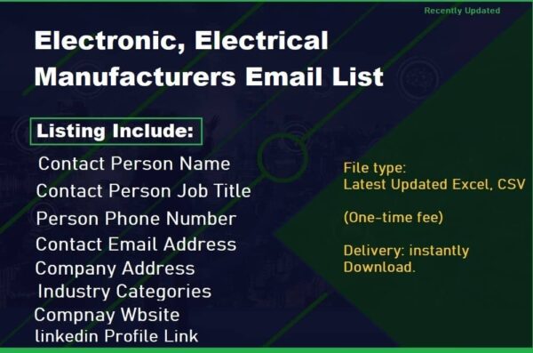 Electronic, Electrical Manufacturers Email list management List