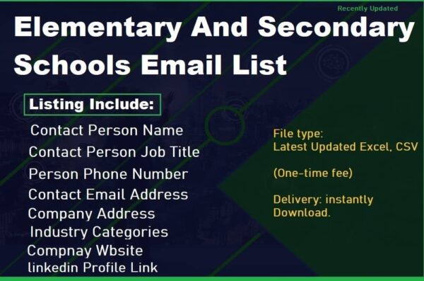 Elementary And Secondary Schools Email list management List