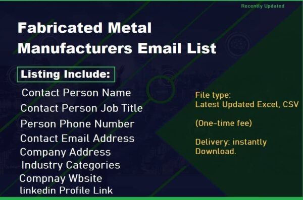 Fabricated Metal Manufacturers Email list management List