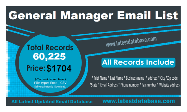 General Manager Email list management List