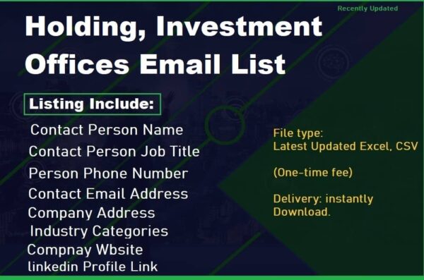 Holding, Investment Offices Email list management List