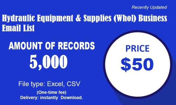 Hydraulic Equipment & Supplies (Whol) Email list management