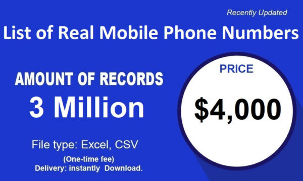 List of Real Mobile Telemarkeings 3 Million