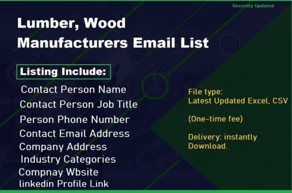 Lumber, Wood Manufacturers Email list management List