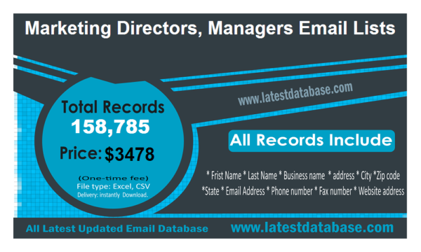 Marketing Directors, Managers Email list management Lists