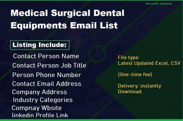 Medical Surgical Dental Equipments Email list management List