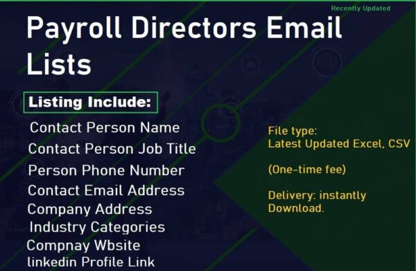 Payroll Directors Email list management Lists Trial