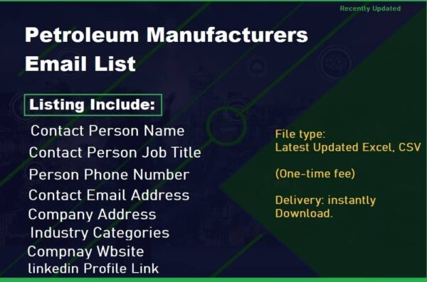 Petroleum Manufacturers Email list management List