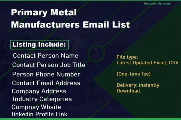 Primary Metal Manufacturers Email list management List