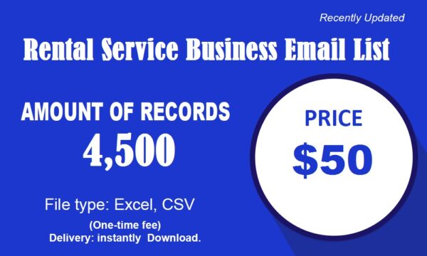 Rental Service business email list