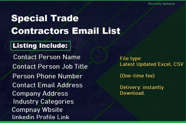 Special Trade Contractors Email list management List