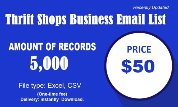 Thrift Shops Email list management