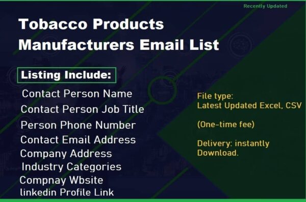 Tobacco Products Manufacturers Email list management List