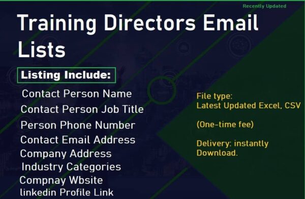 Training Directors Email list management Lists Trial