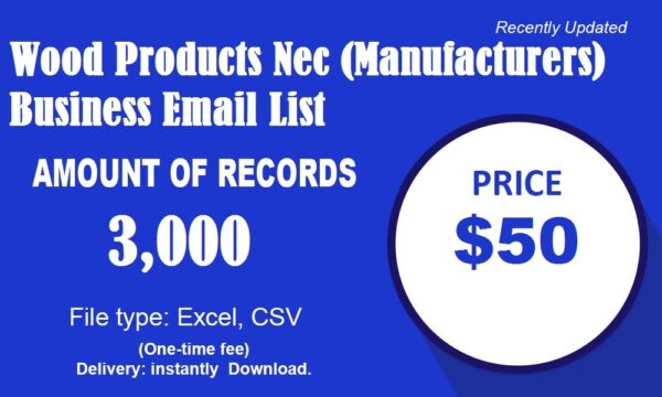 Wood Products Nec (Manufacturers) Email list management